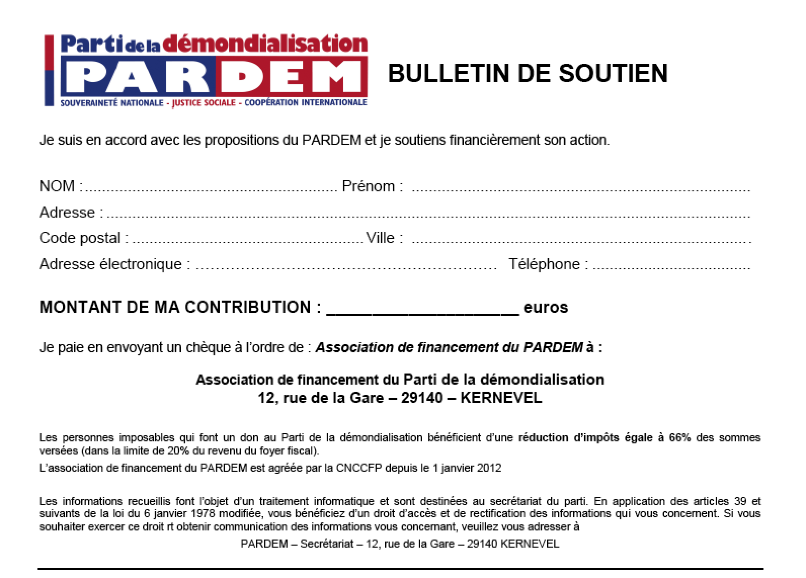 BulletinDeSoutien
