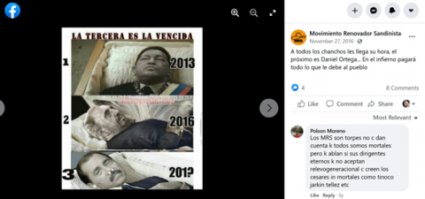 page facebook Nicaragua