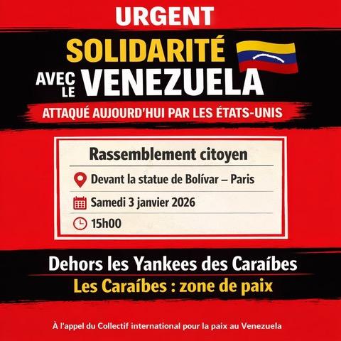 AU NOM DE LA PAIX ET DE LA SOUVERAINETE solidaires avec les Vénézuéliens
