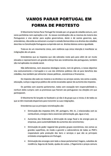Gilets jaunes portugais manifeste