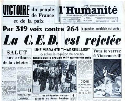 Une de l'Humanité le 30 août 1954